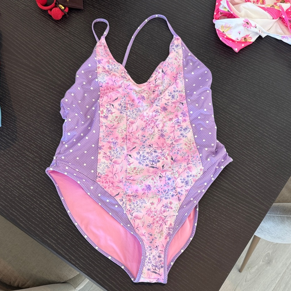 LoveShackFancy floral one piece swimsuit and never worn